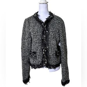 Karen Kane tweed Black cropped blazer